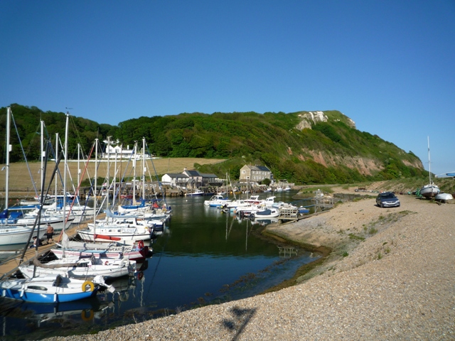 View of the Haven cliff from the yacht club at Axmouth harbour
