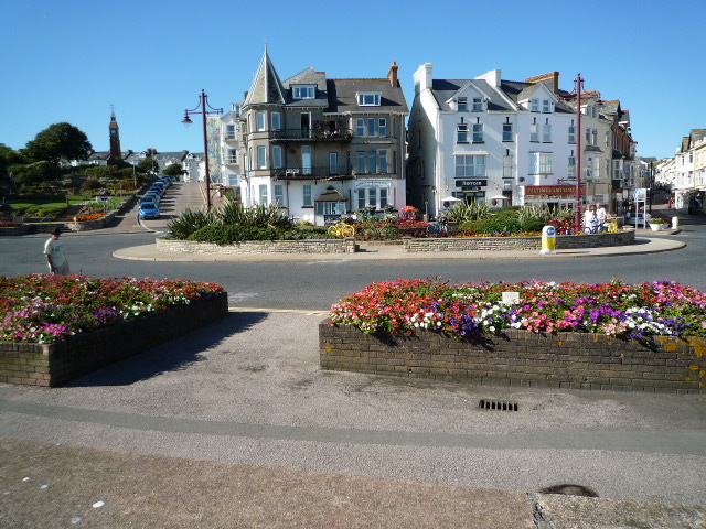 Flowers on Seaton seafront